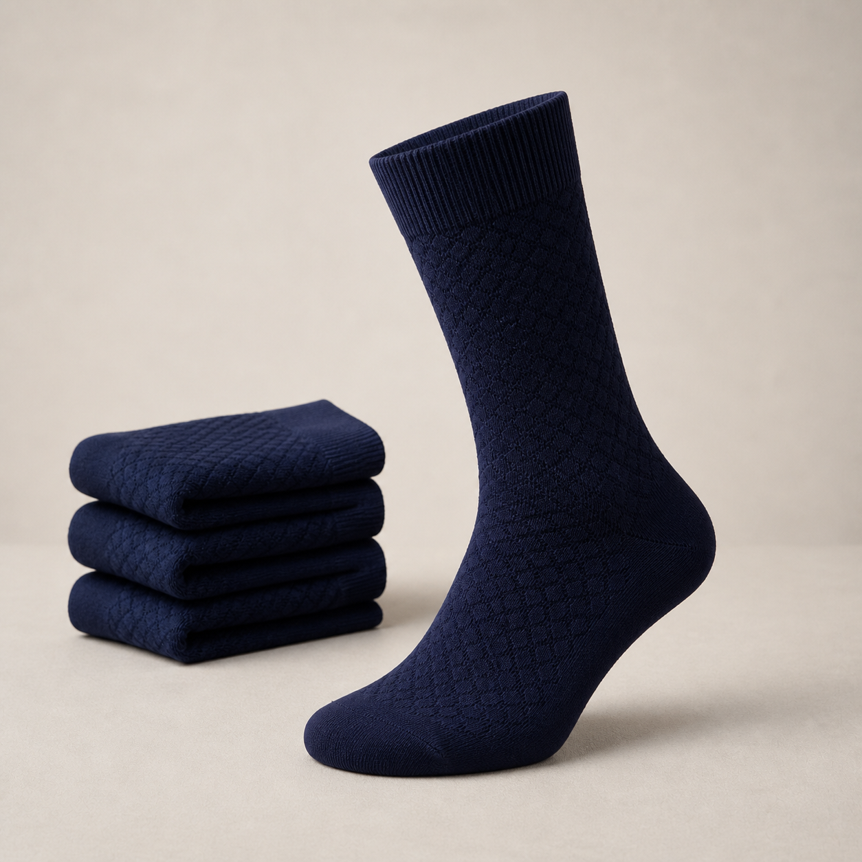 Chaussettes Alessio bleu marine en bambou premium